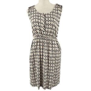 Merona Sleeveless Sheath Pencil Dress Women's Sz S Tan Black Business School